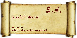 Simó Andor névjegykártya