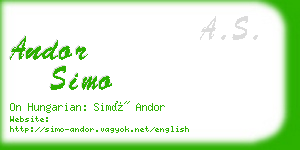 andor simo business card
